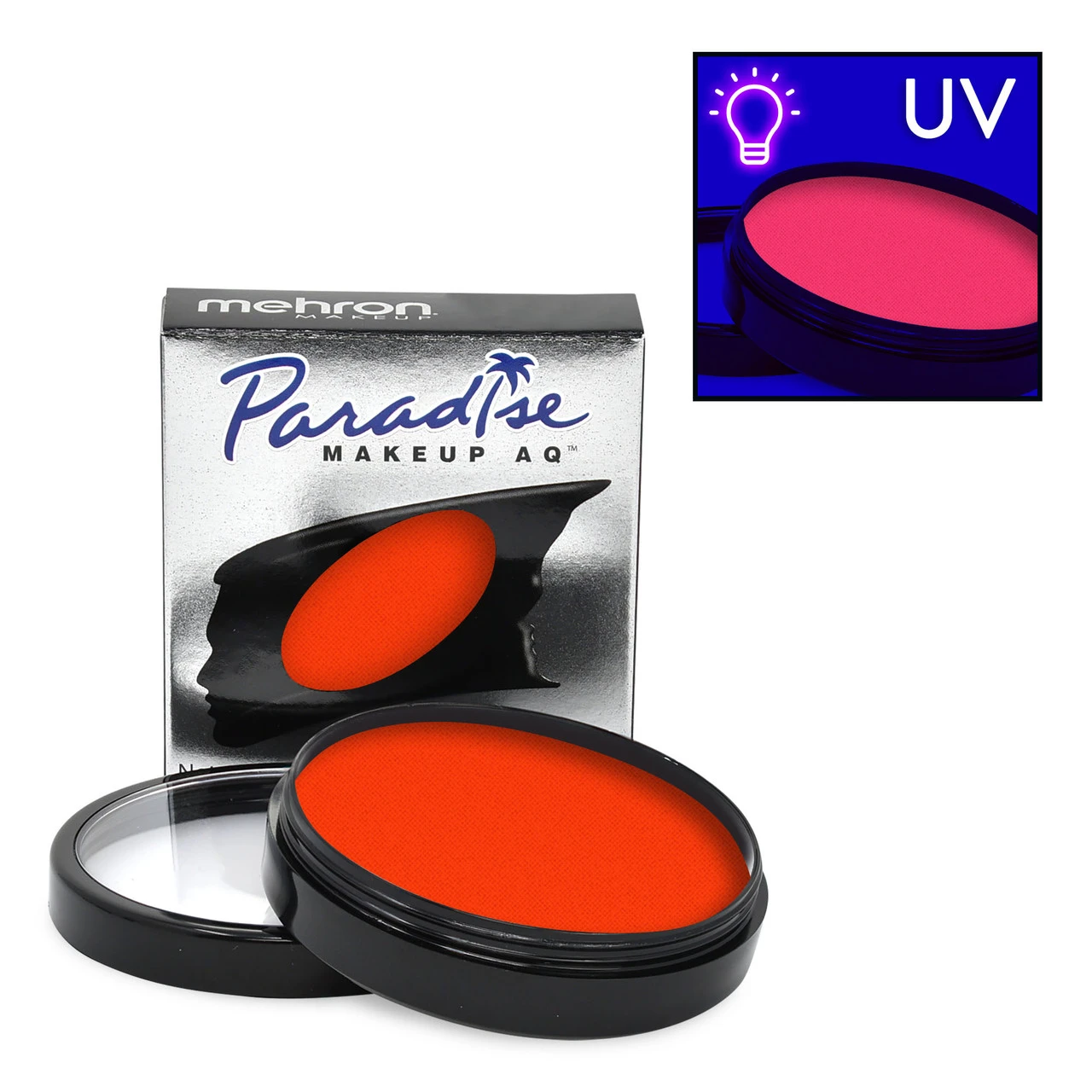 Mehron Paradise Makeup Neon UV Glow Supernova, Orange (40 Gram) 4 Mehron Paradise Makeup Neon UV Glow Supernova, Orange (40 Gram) - Afbeelding 2