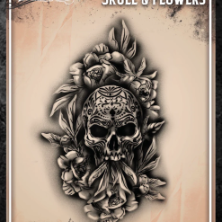Tattoo Pro™ Wiser's Airbrush TattooPro Stencil – Skull & Flowers