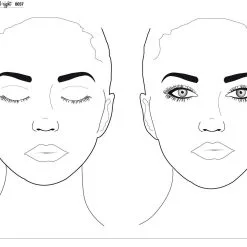 Sally-Ann Lynch Schmink Oefenbord Vrouw (ogen Open En Ogen Dicht), Formaat A3