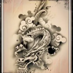 Tattoo Proâ„¢ Wiser's Airbrush TattooPro Stencil - Chinese Dragon