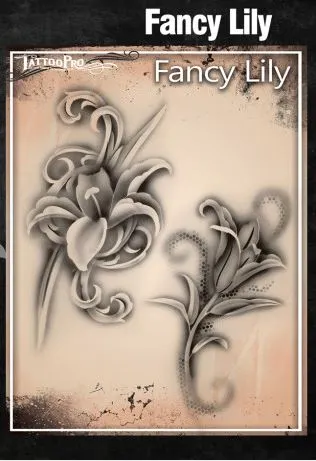 Tattoo Pro™ Wiser's Airbrush TattooPro Stencil - Fancy Lily 3 Tattoo Pro™ Wiser's Airbrush TattooPro Stencil - Fancy Lily