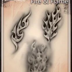 Tattoo Proâ„¢ Wiser's Airbrush TattooPro Stencil - Fire & Flame