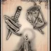 Tattoo Pro™ Wiser's Airbrush TattooPro Stencil - Hourglass & Dagger -Aanbiedingen Fine Makeup Winkel wiser s airbrush tattoo pro stencil hourglass dagger