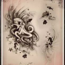 Tattoo Proâ„¢ Wiser's Airbrush TattooPro Stencil - Octopus