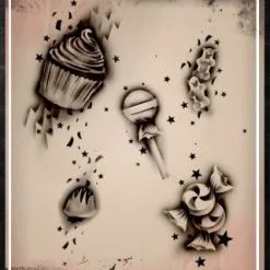 Tattoo Proâ„¢ Wiser's Airbrush TattooPro Stencil - Sweet Treats