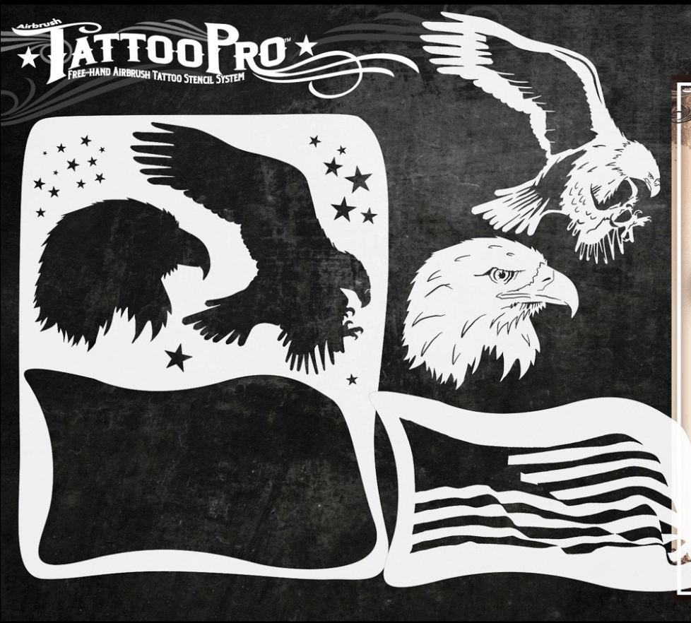 Tattoo Pro™ Wiser's Airbrush TattooPro Stencil – Americana 4 Tattoo Pro™ Wiser's Airbrush TattooPro Stencil – Americana - Afbeelding 2