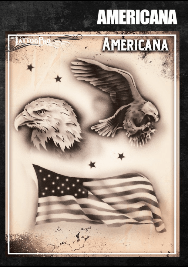 Tattoo Pro™ Wiser's Airbrush TattooPro Stencil – Americana 3 Tattoo Pro™ Wiser's Airbrush TattooPro Stencil – Americana