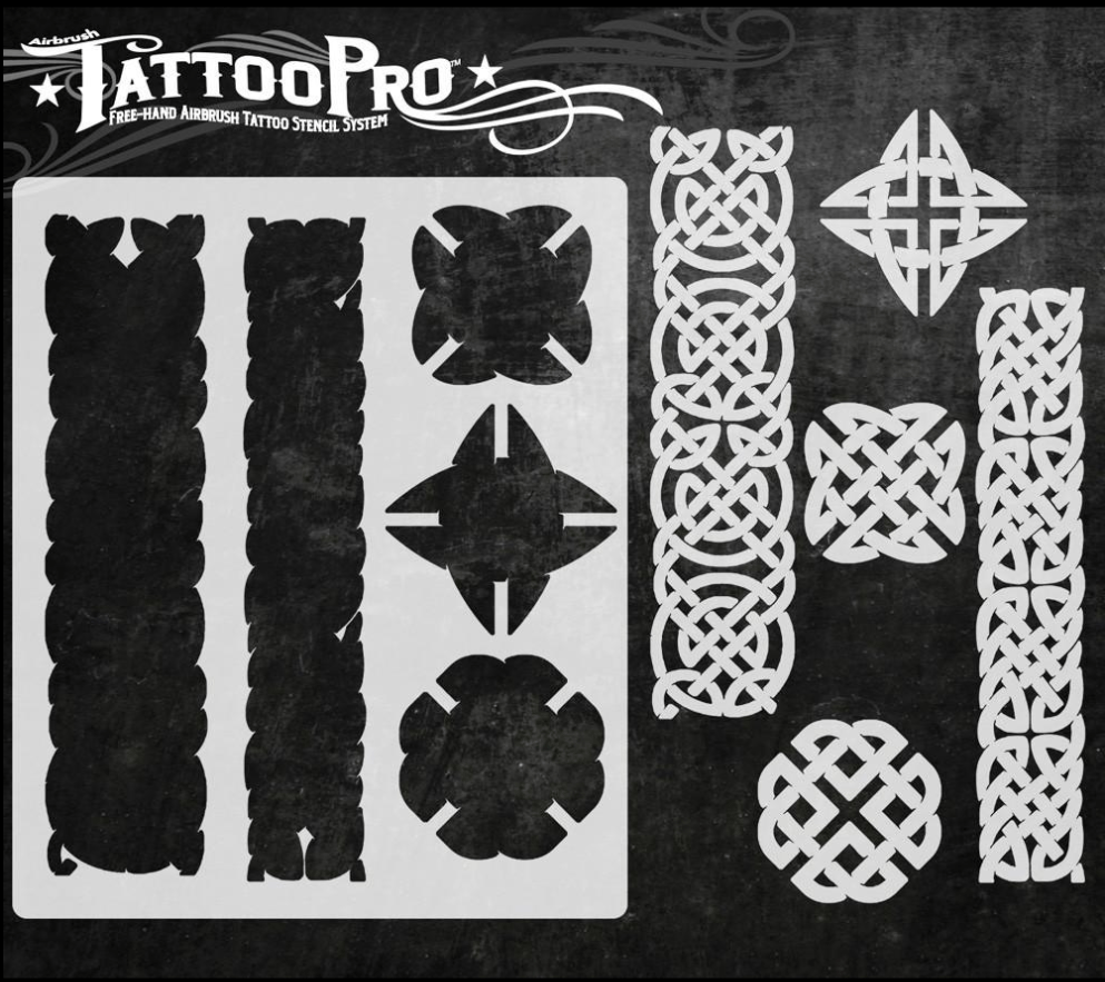 Tattoo Pro™ Wiser's Airbrush TattooPro Stencil – Celtic 4 Tattoo Pro™ Wiser's Airbrush TattooPro Stencil – Celtic - Afbeelding 2