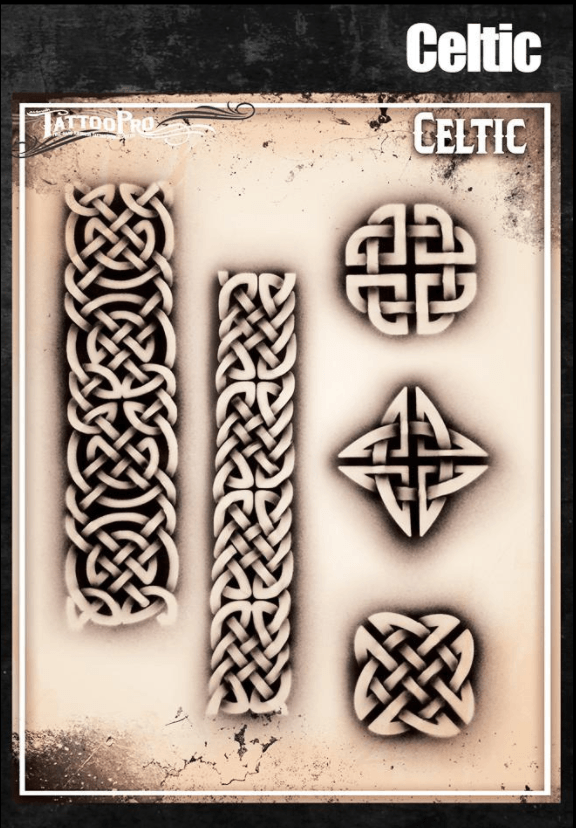 Tattoo Pro™ Wiser's Airbrush TattooPro Stencil – Celtic 3 Tattoo Pro™ Wiser's Airbrush TattooPro Stencil – Celtic