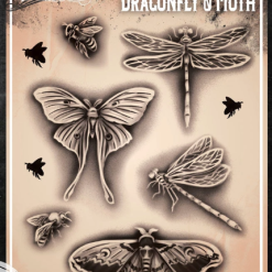 Tattoo Pro™ Wiser's Airbrush TattooPro Stencil – Dragonfly And Moth