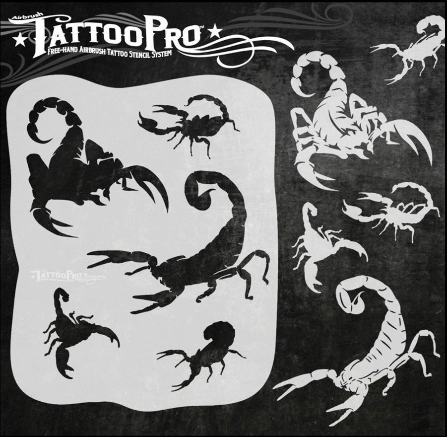 Tattoo Pro™ Wiser's Airbrush TattooPro Stencil – Scorpions 4 Tattoo Pro™ Wiser's Airbrush TattooPro Stencil – Scorpions - Afbeelding 2